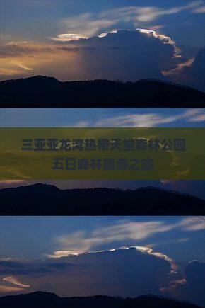 广安出发三亚亚龙湾热带森林公园五日游