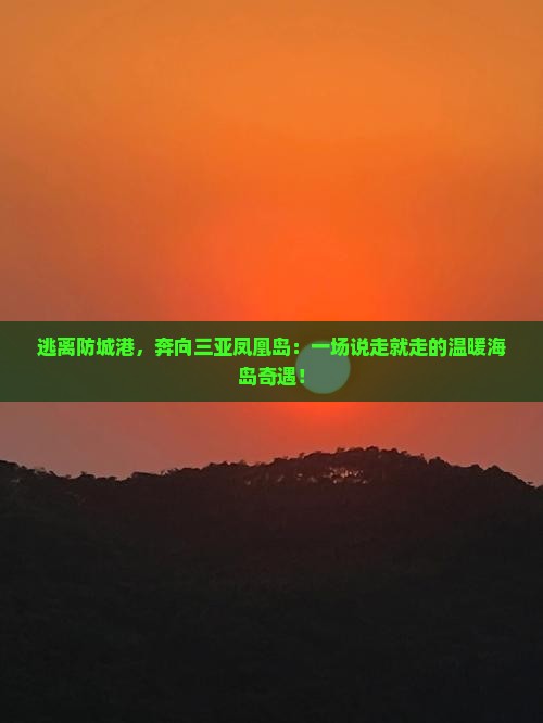 防城港出发三亚凤凰岛旅游