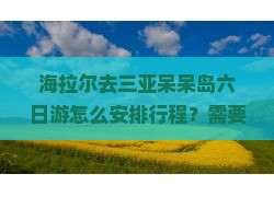 海拉尔去三亚呆呆岛六日游