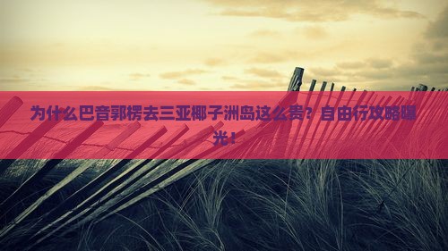 巴音郭楞出发三亚椰子洲岛自由团