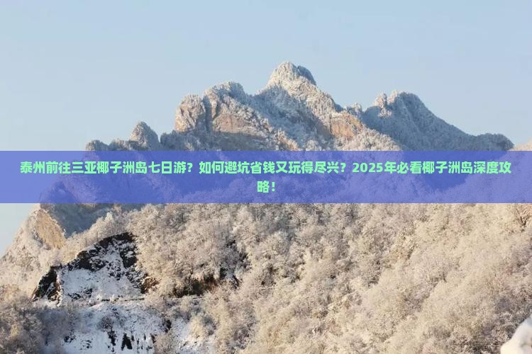 泰州前往三亚椰子洲岛七日游