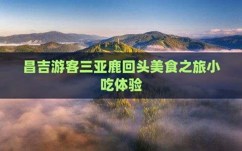 昌吉去三亚鹿回头旅游小吃