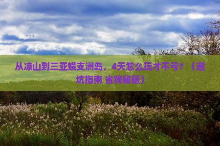 凉山前往三亚蜈支洲岛四日游