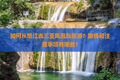 怒江去三亚凤凰岛旅游