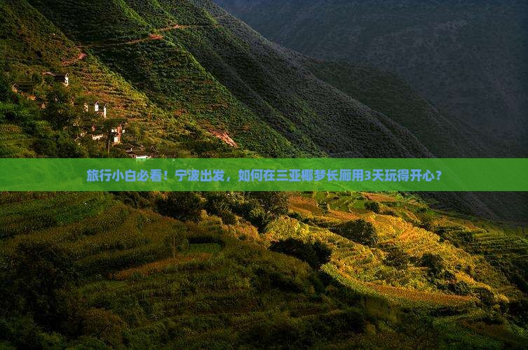 宁波出发三亚椰梦长廊哪里玩