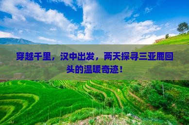 汉中前往三亚鹿回头二日游
