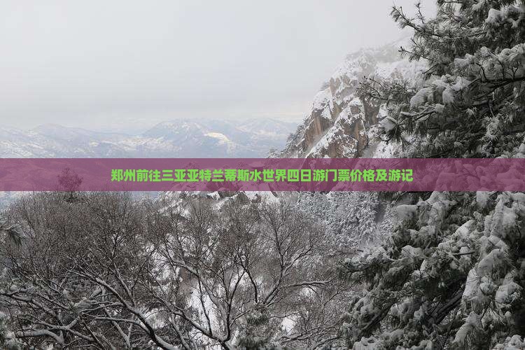 郑州前往三亚亚特兰蒂斯水世界四日游