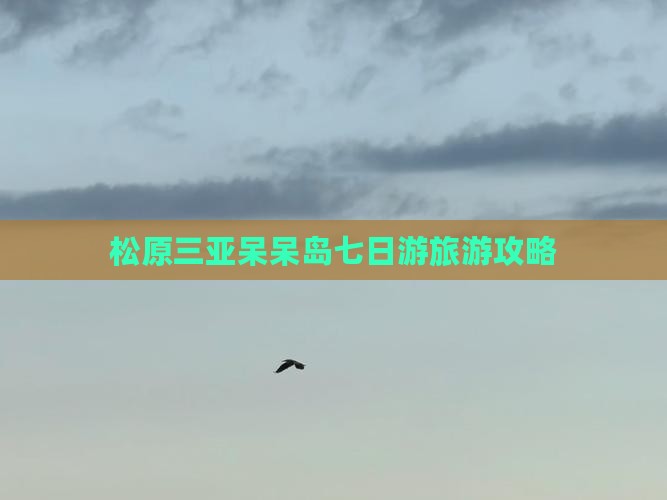 松原前往三亚呆呆岛七日游