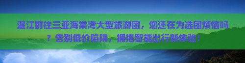 湛江前往三亚海棠湾大型旅游团