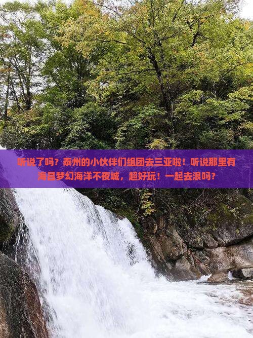 泰州出发三亚海昌梦幻海洋不夜城大型旅游团
