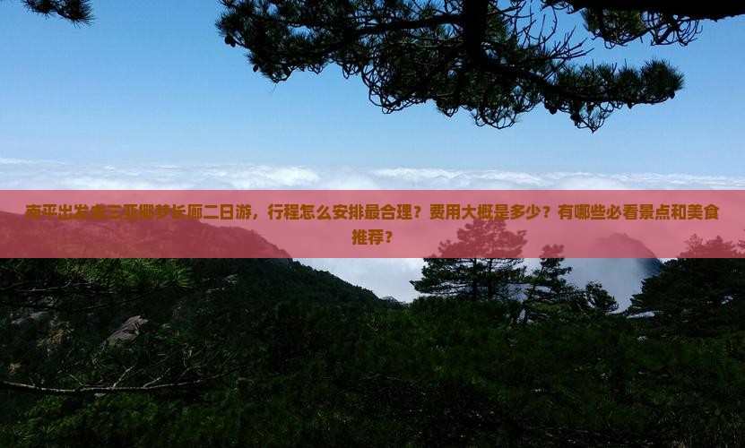 南平前往三亚椰梦长廊二日游