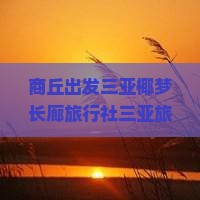 商丘出发三亚椰梦长廊旅行社