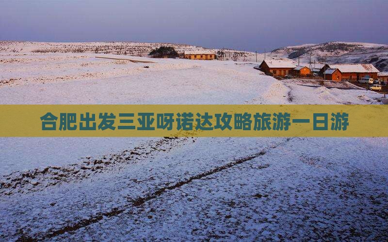 合肥去三亚呀诺达景区一日游