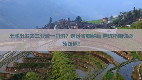 玉溪出发三亚三亚湾一日游