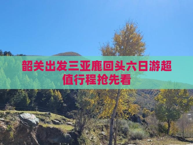 韶关出发三亚鹿回头六日游