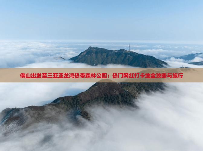佛山出发至三亚亚龙湾热带森林公园：热门网红打卡地全攻略与旅行
