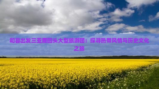 和县出发三亚鹿回头大型旅游团：探寻热带风情与历史文化之旅