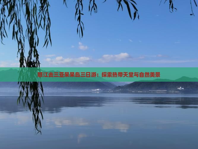 怒江去三亚呆呆岛三日游：探索热带天堂与自然美景