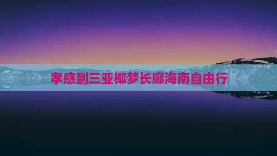 孝感到三亚椰梦长廊海南自由行