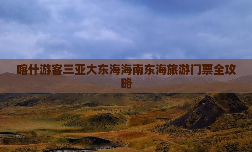 喀什游客三亚大东海海南东海旅游门票全攻略