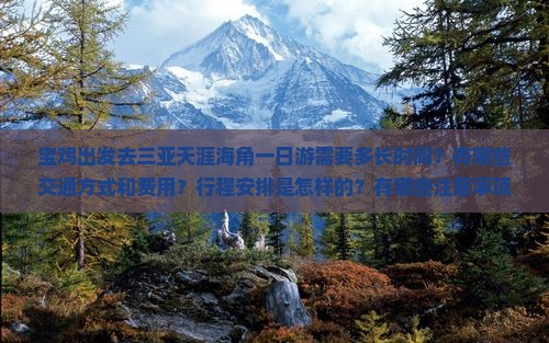 宝鸡出发三亚天涯海角一日游