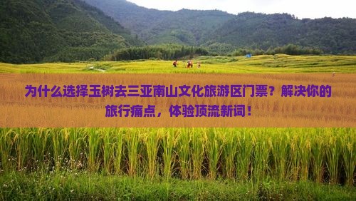 玉树去三亚南山文化旅游区门票