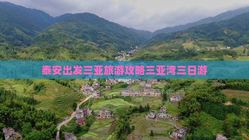 泰安去三亚三亚湾三日游