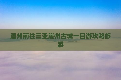 温州前往三亚崖洲古城一日游