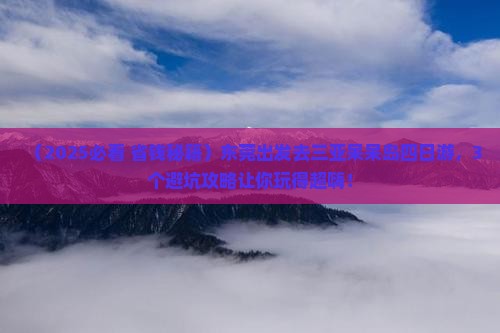 东莞去三亚呆呆岛四日游