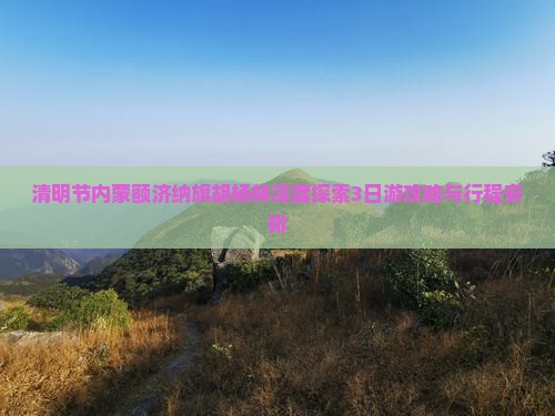 清明节内蒙额济纳旗胡杨林深度探索3日游攻略与行程安排