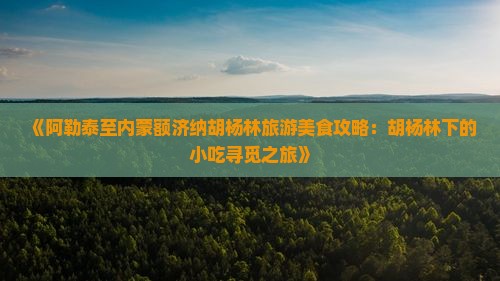 《阿勒泰至内蒙额济纳胡杨林旅游美食攻略：胡杨林下的小吃寻觅之旅》