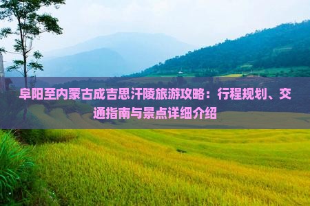 阜阳至内蒙古成吉思汗陵旅游攻略：行程规划、交通指南与景点详细介绍