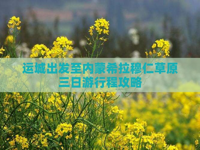 运城出发至内蒙希拉穆仁草原三日游行程攻略