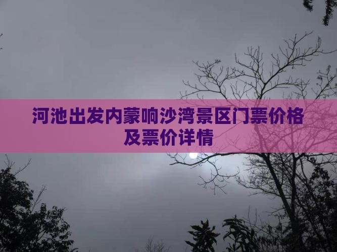 河池出发内蒙响沙湾景区门票价格及票价详情