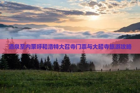 酒泉至内蒙呼和浩特大召寺门票与大昭寺旅游攻略
