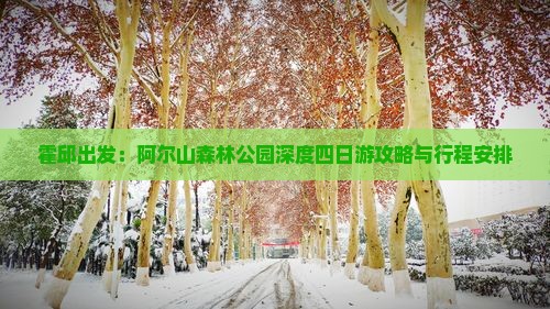 霍邱出发：阿尔山森林公园深度四日游攻略与行程安排