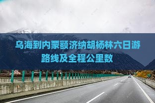 乌海到内蒙额济纳胡杨林六日游路线及全程公里数