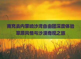 南充去内蒙响沙湾自由团深度体验草原风情与沙漠奇观之旅