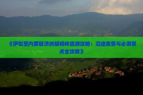 《伊犁至内蒙额济纳胡杨林旅游攻略：沿途美景与必游景点全攻略》