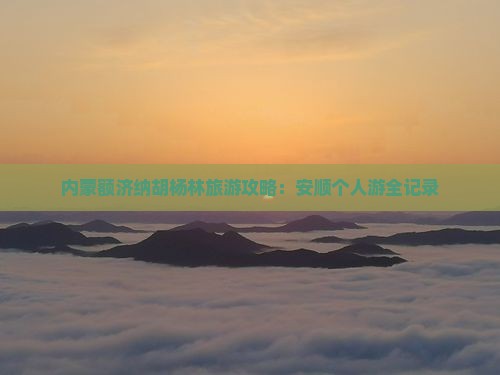 安顺到内蒙额济纳胡杨林个人游