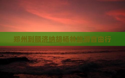 郑州到额济纳胡杨林旅游自由行