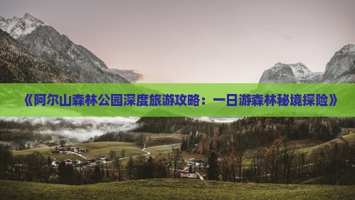 《阿尔山森林公园深度旅游攻略：一日游森林秘境探险》