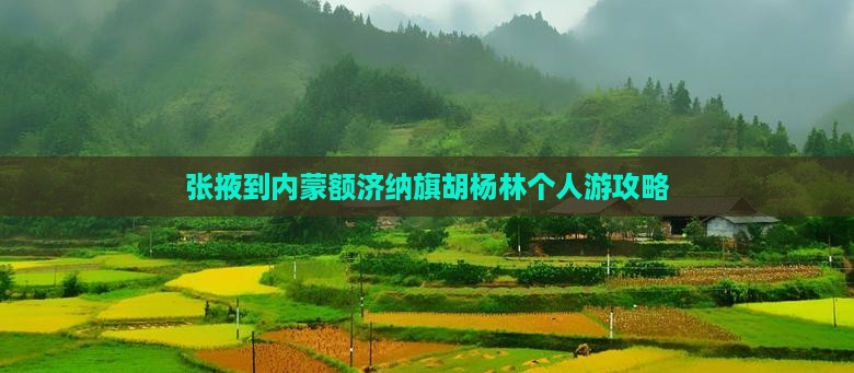 张掖到内蒙额济纳旗胡杨林个人游攻略