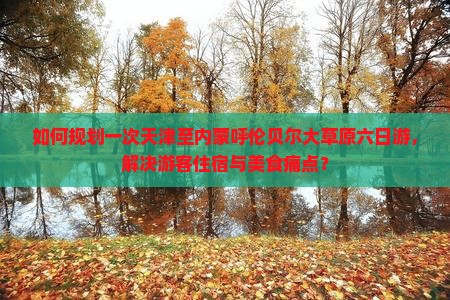 如何规划一次天津至内蒙呼伦贝尔大草原六日游，解决游客住宿与美食痛点？