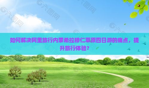 如何解决阿里旅行内蒙希拉穆仁草原四日游的痛点，提升旅行体验？