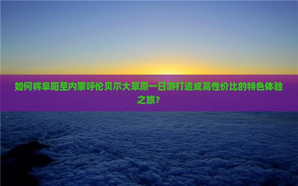 如何将阜阳至内蒙呼伦贝尔大草原一日游打造成高性价比的特色体验之旅？