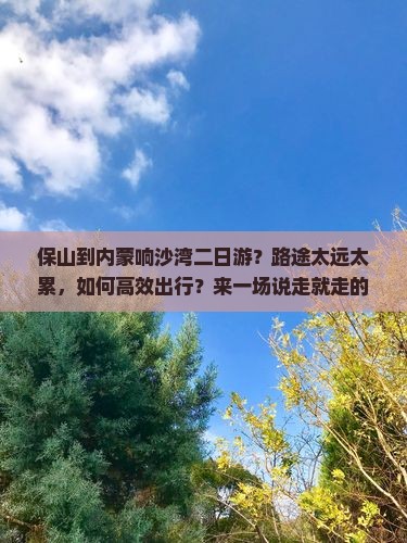 保山到内蒙响沙湾二日游？路途太远太累，如何高效出行？来一场说走就走的旅行