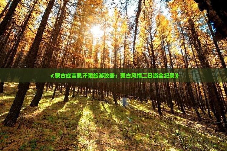 ≮蒙古成吉思汗陵旅游攻略：蒙古风情二日游全纪录》