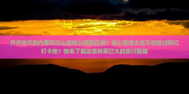 齐齐哈尔到内蒙阿尔山森林公园四日游？担心路途太远又怕错过网红打卡地？快来了解这条种草已久的旅行路稀