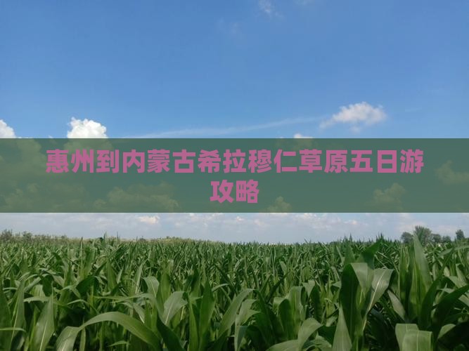 惠州到内蒙古希拉穆仁草原五日游攻略